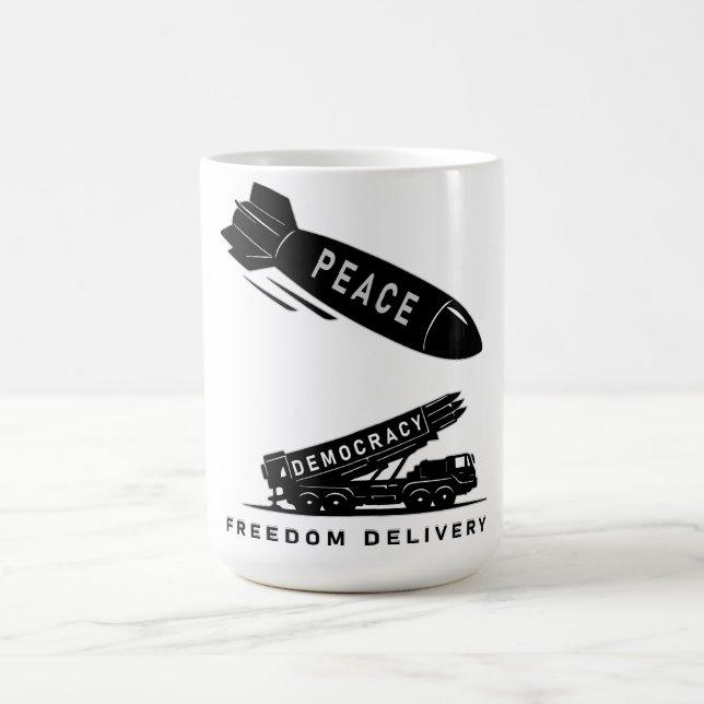 Abstract Peace Freedom Delivery Minimalist Art  Coffee Mug (Center)