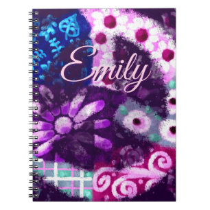 Abstract Peace Sign Hippie Art Personalised Notebook