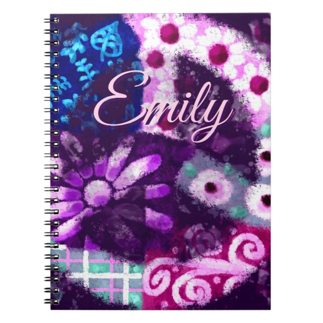 Abstract Peace Sign Hippie Art Personalised Notebook (Front)