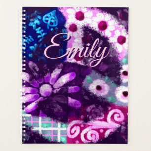 Abstract Peace Sign Hippie Art Personalised Planner