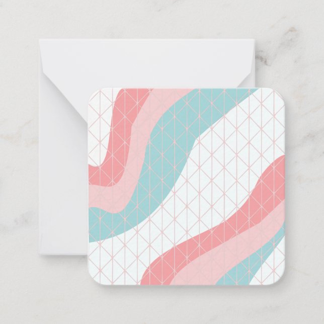 Abstract Peach & Blue Notecard (Front)