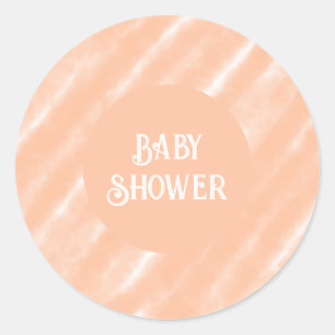 Abstract Peach Fuzz Watercolor Baby Shower Modern Classic Round Sticker