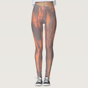Abstract Peach Grey Cool All-Over Print Leggings