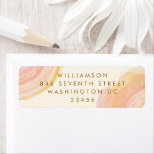 Abstract Peach Pink Paint Swirl Return Address