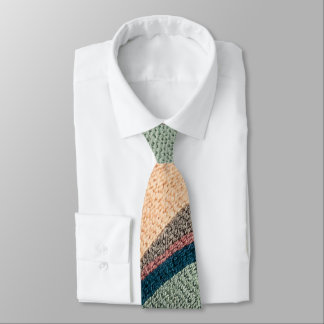 Abstract Peach Sage Teal Neck Tie