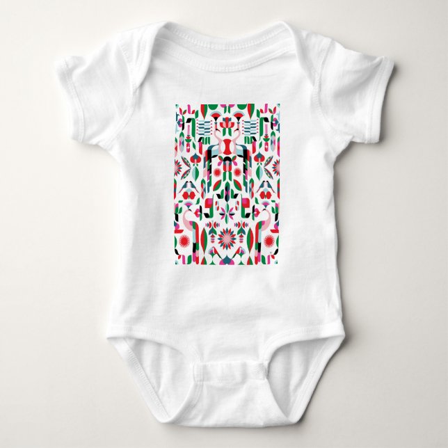 Abstract Peacock Baby Bodysuit (Front)
