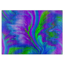 Abstract Peacock Feather Glass Cutting Board