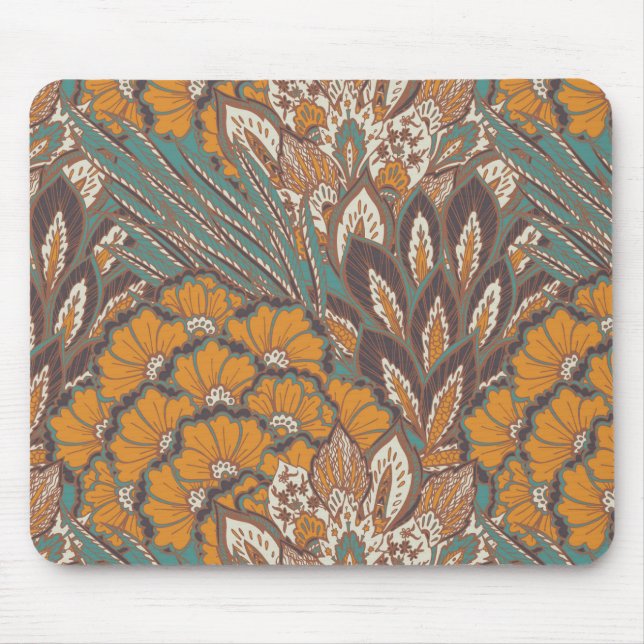 Abstract Peacock Feather Pattern Mouse Mat (Front)