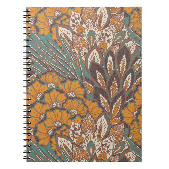 Abstract Peacock Feather Pattern Notebook (Front)