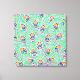Abstract Peacock Feathers Canvas Print