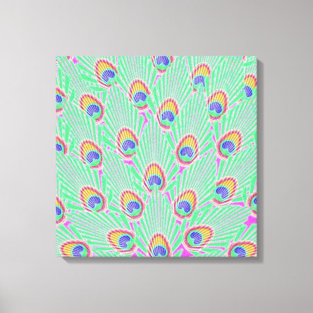 Abstract Peacock Feathers Canvas Print (Front)