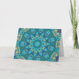 Abstract Peacock Feathers Card