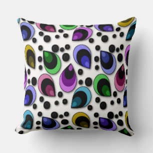 Abstract Peacock Feathers Pattern Thrown Pillow