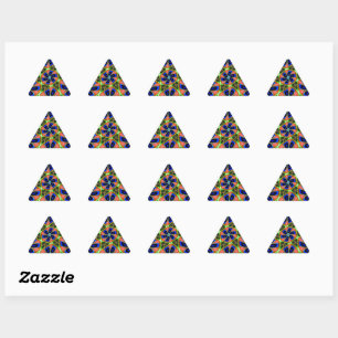 Abstract Peacock Feathers Pattern Triangle Sticker