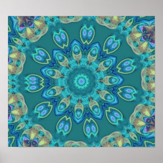 Abstract Peacock Feathers Poster