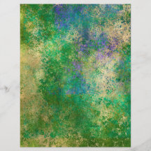 Abstract Peacock Grunge Scrapbook Paper Sheet