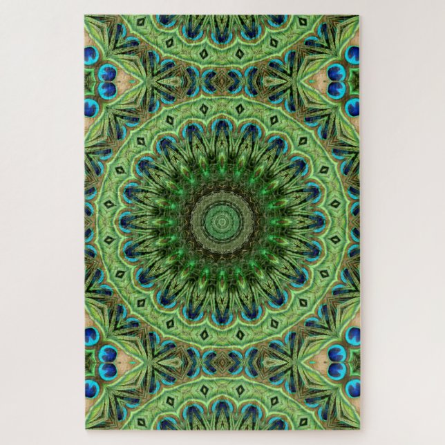 Abstract Peacock Medallion Design Jigsaw Puzzle (Vertical)