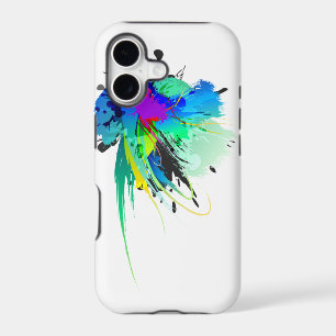 Abstract Peacock Paint Splatters