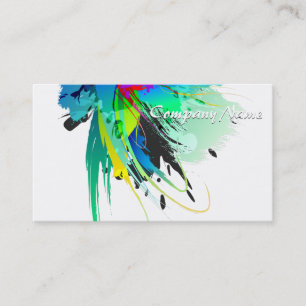 Abstract Peacock Paint Splatters Business Card