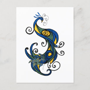 Abstract Peacock Postcard