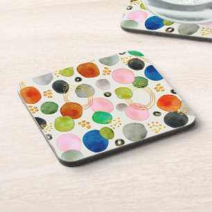 Abstract Pebble Gold Glitter Art Coaster