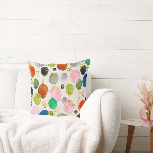 Abstract Pebble Gold Glitter Art Cushion (Couch)