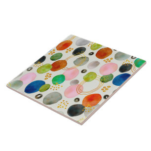 Abstract Pebble Gold Glitter Art Tile