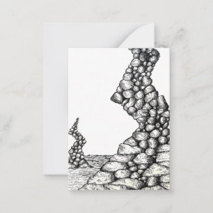 Abstract Pen Angled Cliffs Rocks Drawing Card
