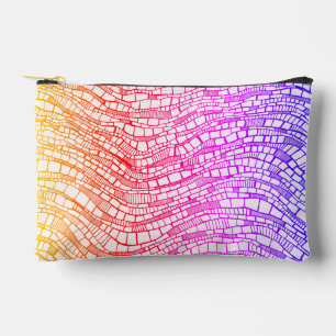 Abstract Pen & Ink Geometric Shapes Accessory Pouch