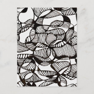 Abstract Pen Scribble Squiggle Drawing Postcard
