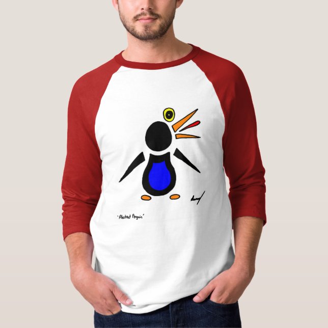 Abstract Penguin Mens Raglan T-Shirt (Front)