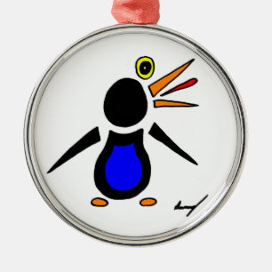 Abstract Penguin Round Ornament