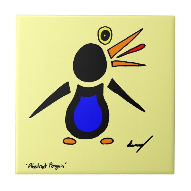 Abstract Penguin Tile - Yellow (Front)