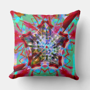 Abstract pentagon star mixed in mess of colourful cushion