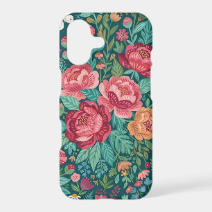 Abstract Peonies Butterflies Folk iPhone Cases