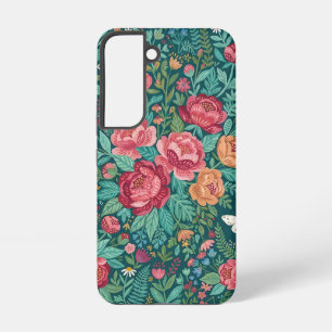 Abstract Peonies Butterflies Samsung Cases