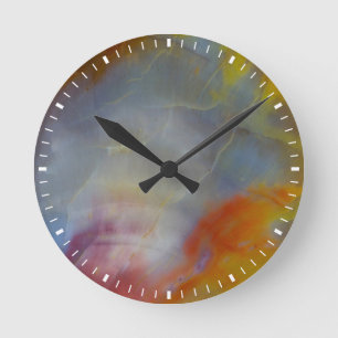Abstract Petrified Wood close-up Round Clock