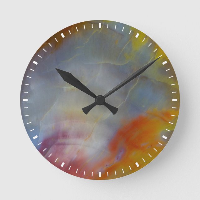 Abstract Petrified Wood close-up Round Clock (Front)