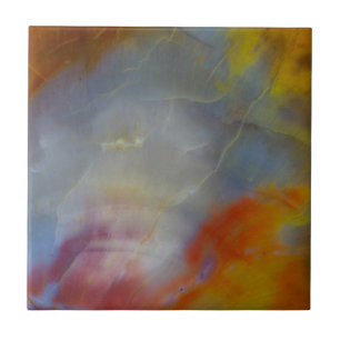 Abstract Petrified Wood close-up Tile