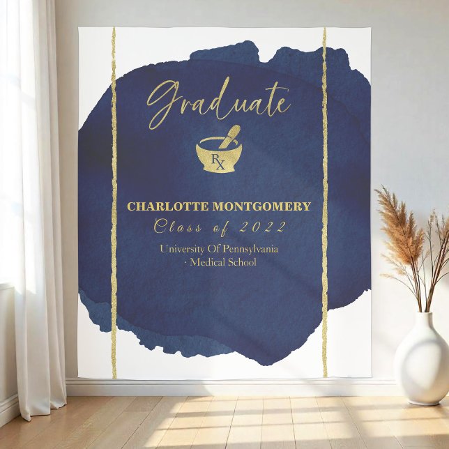Abstract Pharmacy School Graduation Backdrop Tapestry (Creator Uploaded)