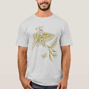 Abstract Phoenix Bird In Gold Tones T-Shirt