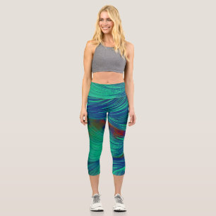 abstract Phoenix Feathers Capri Leggings