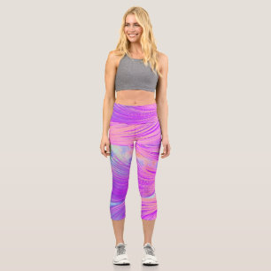 abstract Phoenix Feathers Capri Leggings