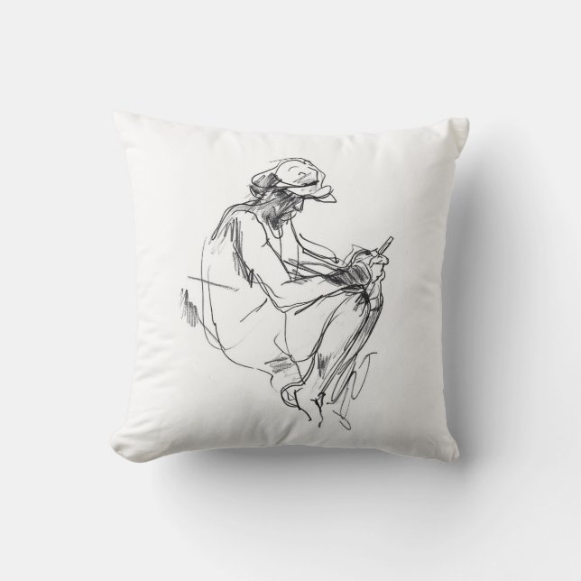 Abstract Phone Addict Sketch Cushion (Front)