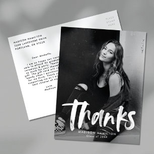Abstract Photo Graduation Thank You Postcard
