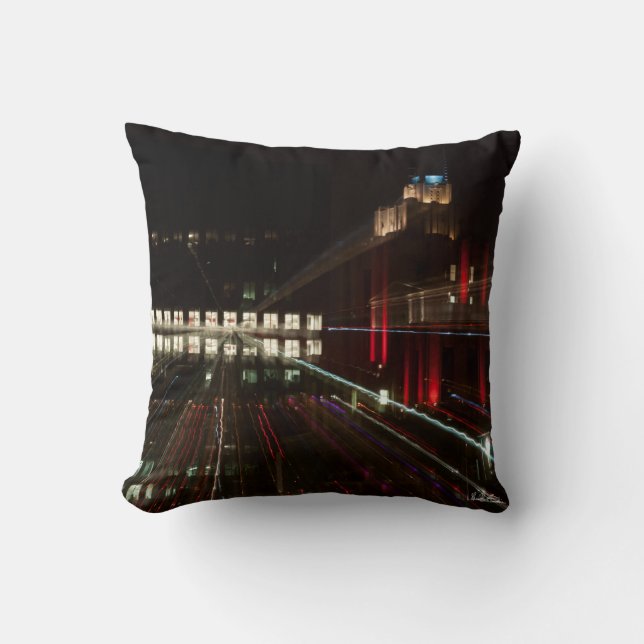 Abstract photo pillow, buildings cushion (Front)