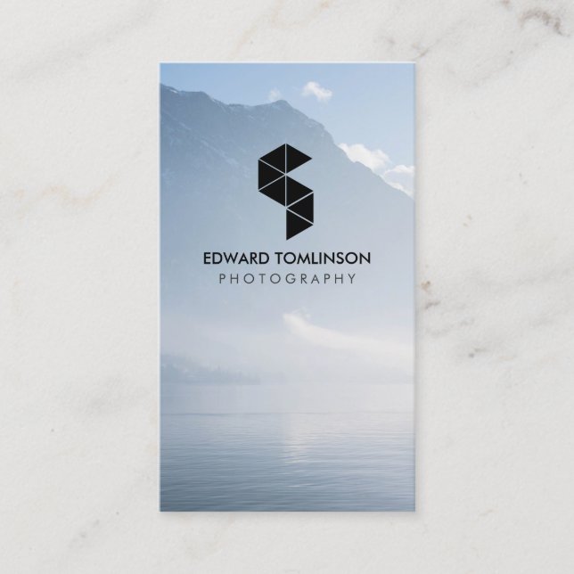Abstract Photography Logo (black) with Your Photo Business Card (Front)