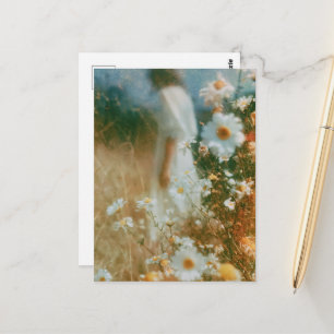 Abstract Photography Woman in a Wildflower Field Postcard