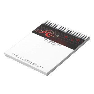 Abstract Piano & Clef Notepad