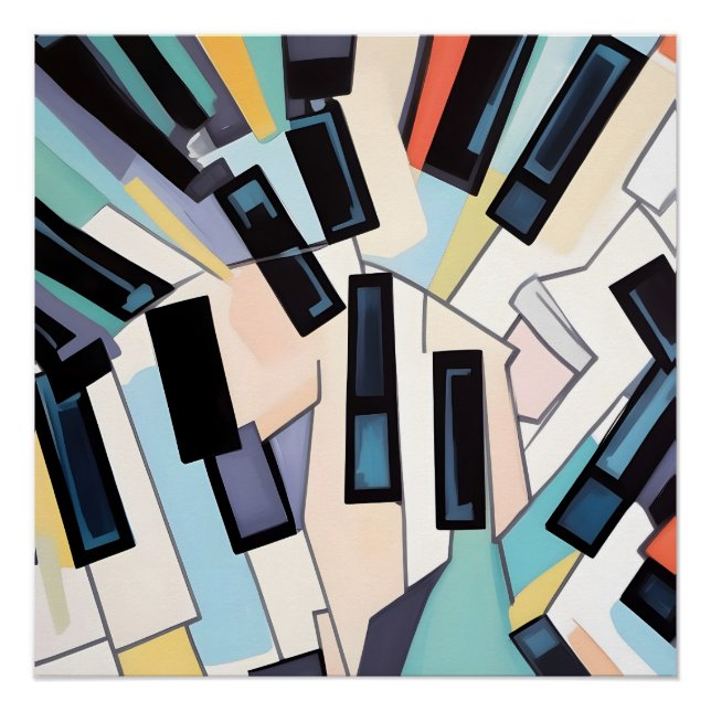 Abstract piano keys artwork poster (Front)